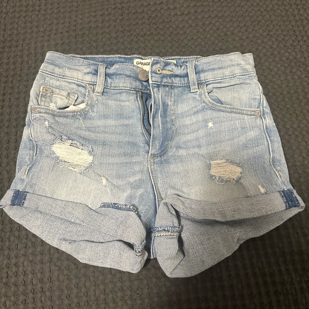Garage Blue Distressed Jean Shorts​